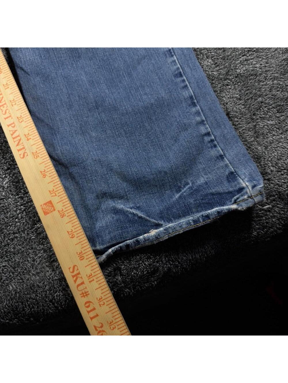 Y2K skater distressed American Eagle low loose baggy jeans - fits 35x30.5 - Picture 6 of 7